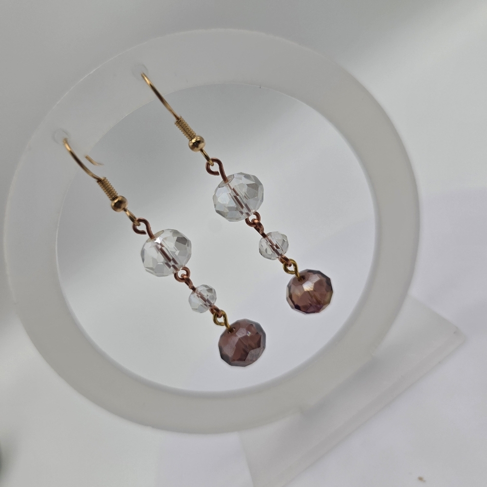 Faceted Crystal Drop Earrings - Picture 4 of 5